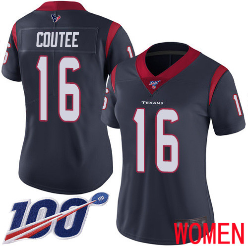 Houston Texans Limited Navy Blue Women Keke Coutee Home Jersey NFL Football #16 100th Season Vapor Untouchable->houston texans->NFL Jersey
